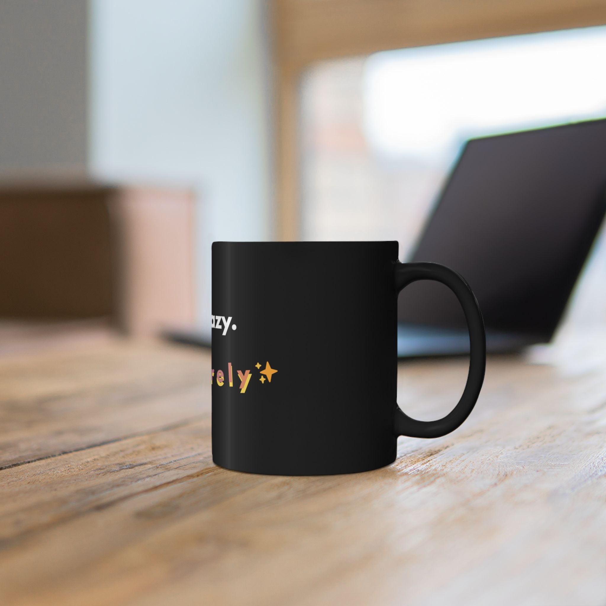 NOT Lazy Leisurely Black Coffee Mug - 11 oz / 15 oz - Ear
