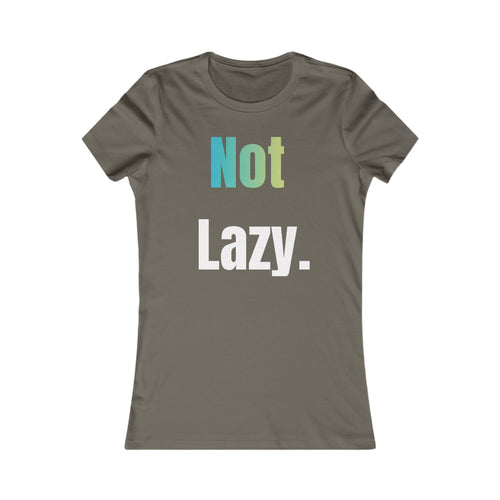 Not Lazy — Women's Relaxed Tee with "Leisurely" Back Graphic