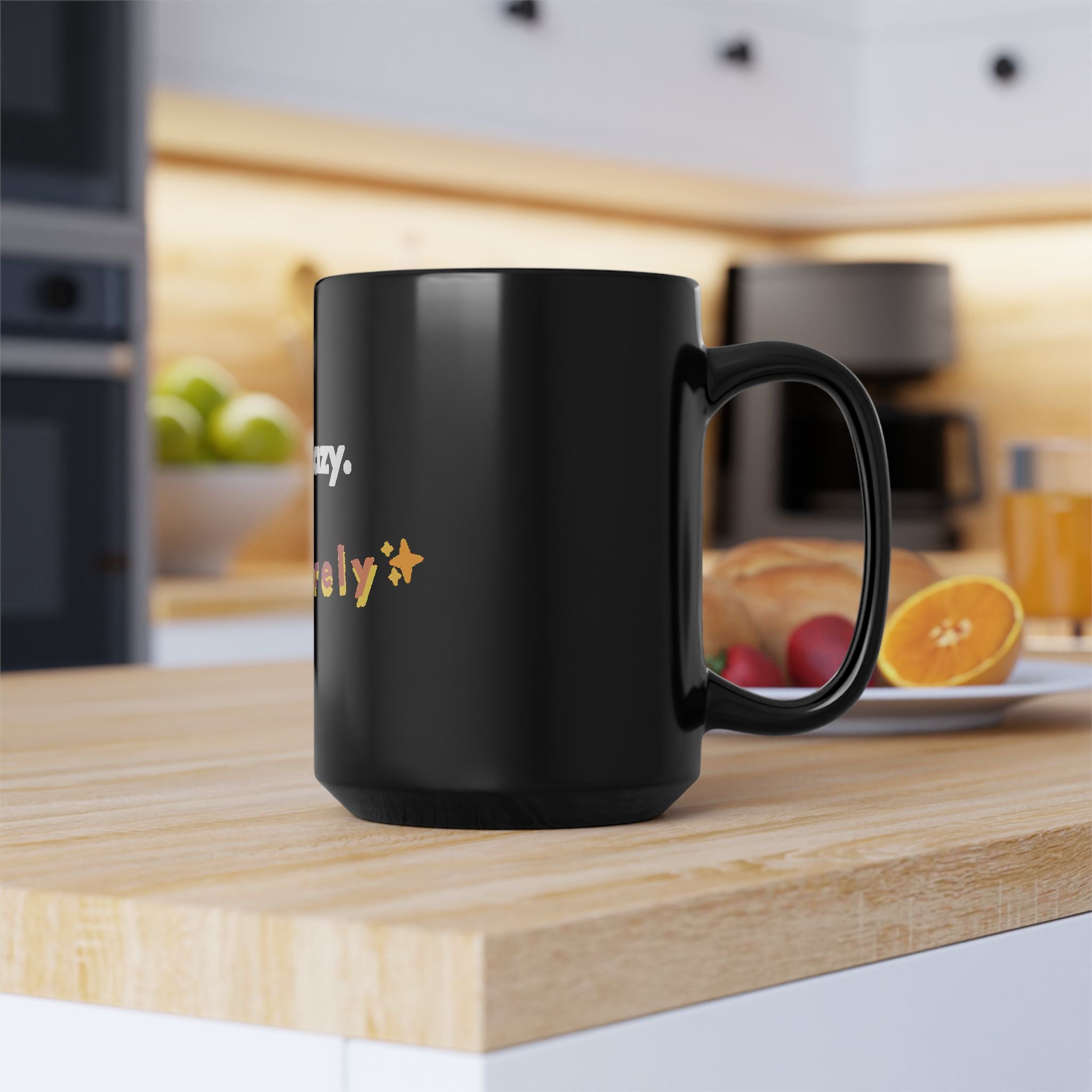 NOT Lazy Leisurely Black Coffee Mug - 11 oz / 15 oz - Ear